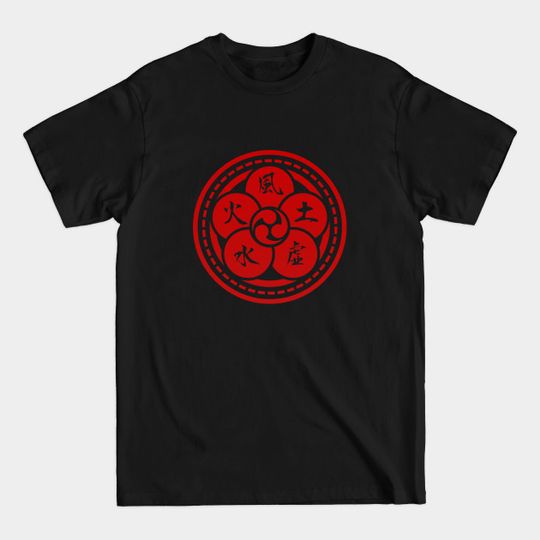 Discover The Book of Five Rings (Crest) Miyamoto Musashi T-Shirt [ Red Edition ] - Miyamoto Musashi - T-Shirt