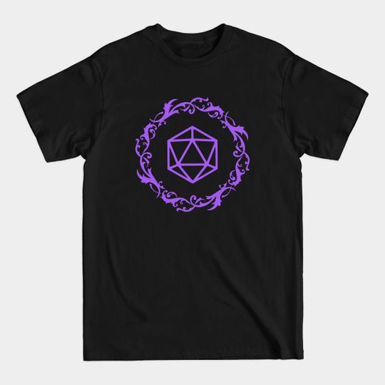Discover Magical Polyhedral D20 Dice Purple Tabletop Roleplaying RPG Gaming Addict - Dungeons And Dragons - T-Shirt