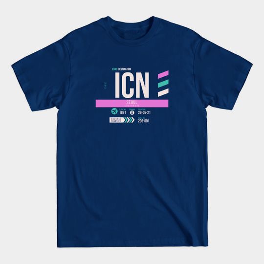 Discover Seoul (ICN) Airport Code Baggage Tag - Seoul - T-Shirt