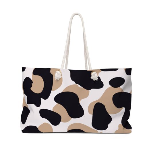 Discover Leopard Print Weekender Bag, Cheetah Print Overnight Bag, Animal Print Beach Bag, Animal Print Tote Bag for Women