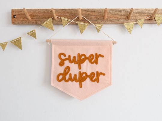 Discover Super Duper mini felt banner Nursery wall decor kids room flag