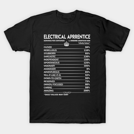 Discover Electrical Apprentice T-Shirt Highlighting Daily Tasks