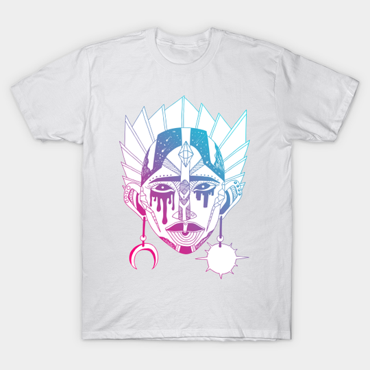 Discover Dual Color African Mask No 12 - African - T-Shirt