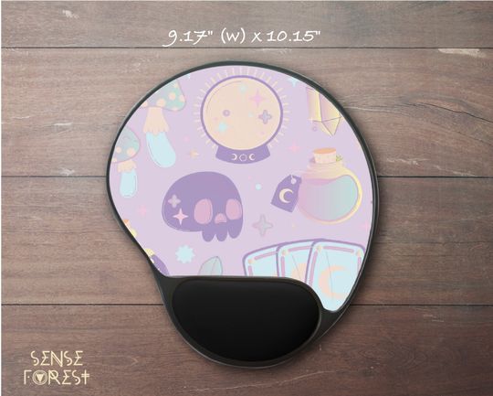 Discover Kawaii Goth purple Mouse pad, Cute witch elements Ergonomic gel pad mousepad, pastel aesthetic