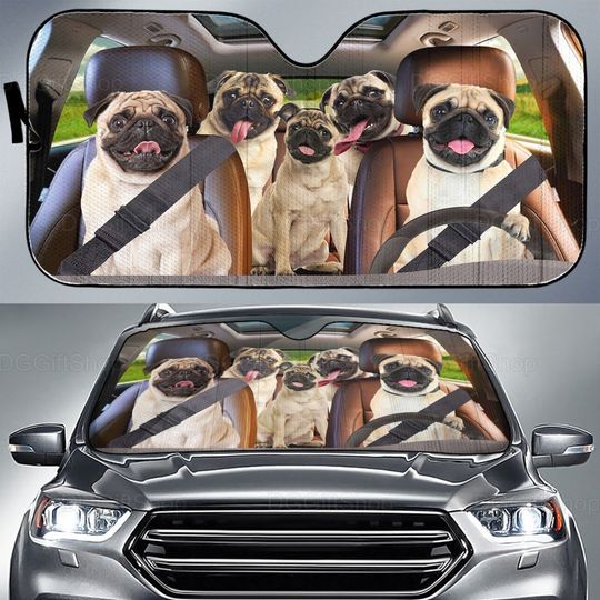 Discover Pug Car Sunshade Gift