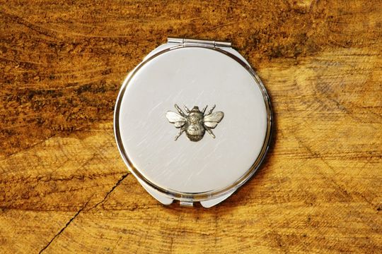 Discover Bee Pewter Compact Pocket Mirror