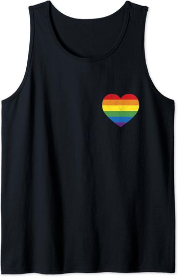 Discover Gay Pride Heart Rainbow Flag Shirt - Perfect Pride Festival Tank Top