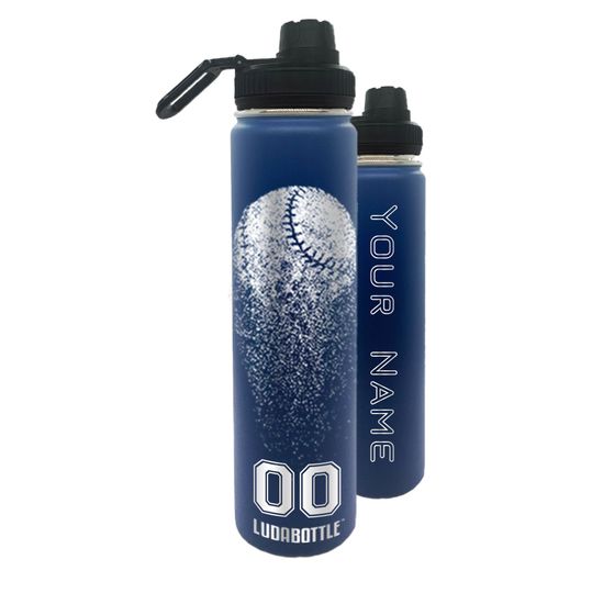Discover Baseball Engraved Personalized Stainless Steel Water Bottle With Sports Lid