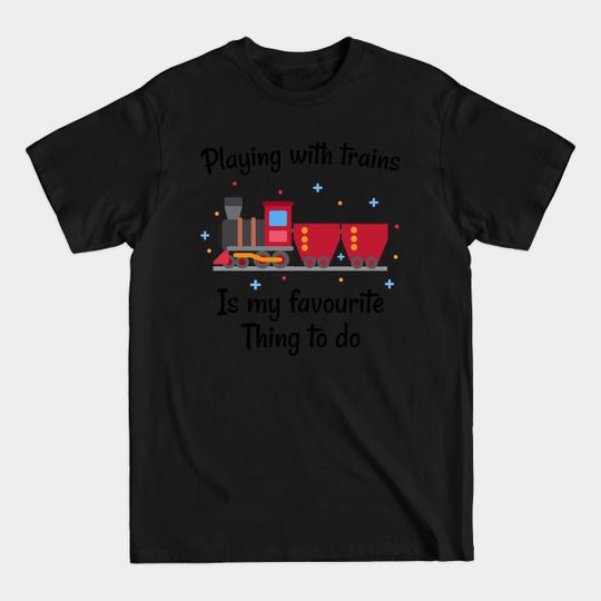 Discover Playing with trains kids trains lovers gift - Kids Train Gift - T-Shirt