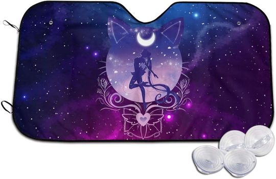 Discover Cute Pink Moon Car Windshield Car Sun Shades