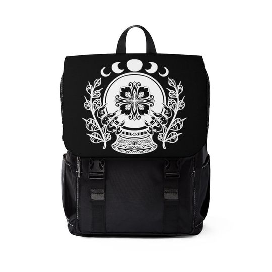 Discover Death Butterfly Moth Goth Crystal Ball Occult Wiccan Wicca Witchy Gothic Unisex Casual Shoulder Backpack
