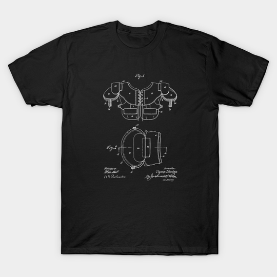 Discover Shoulder Pad Vintage Patent Drawing - Football - T-Shirt