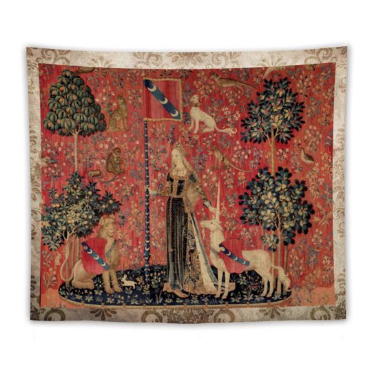 Discover Touch - The Lady with the Unicorn Tapestry Printed Wall Hanging