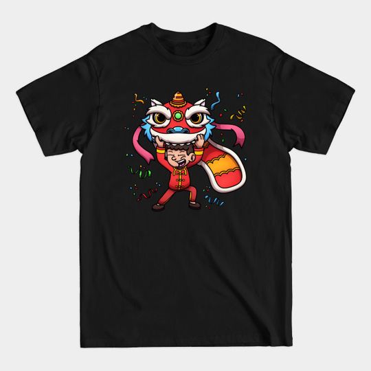 Discover Young Man Performing A Lion Dance - Lion Dance - T-Shirt