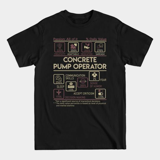 Discover Concrete Pump Operator T Shirt - Multitasking Daily Value Gift Item Tee - Concrete Pump Operator - T-Shirt
