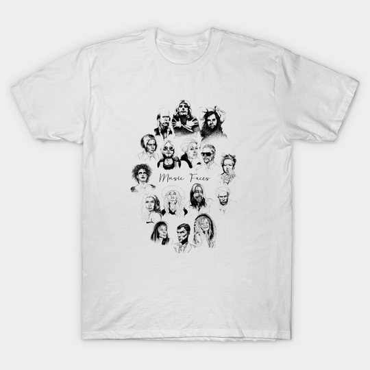 Discover Music Faces - Music - T-Shirt