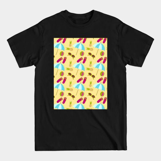 Discover Beach Pattern with Umbrella T-Shirt
