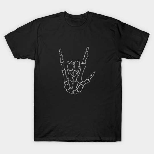 Discover Bones I Love You Hand Gesture - Skeleton - T-Shirt
