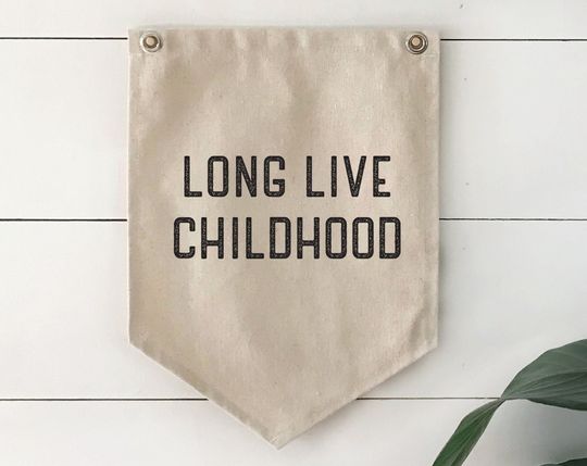 Discover Nursery Wall Decor, Long Live Childhood Pennant Flag Wall Art Banner, Kids Room Decor