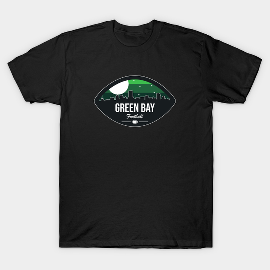 Discover Green Bay Football Skyline Badge - Green Bay - T-Shirt