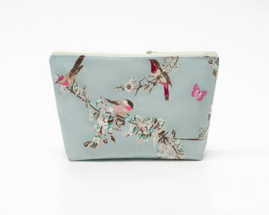 Discover Large Beautiful Birds Oilcloth Cosmetic Bag Ladies