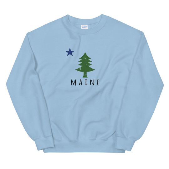 Discover Maine Unisex Sweatshirt | Maine Vintage Style 1901 Flag Crewneck Sweatshirt