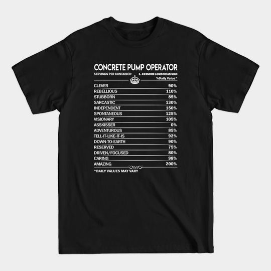 Discover Concrete Pump Operator T Shirt - Daily Factors 2 Gift Item Tee - Concrete Pump Operator - T-Shirt