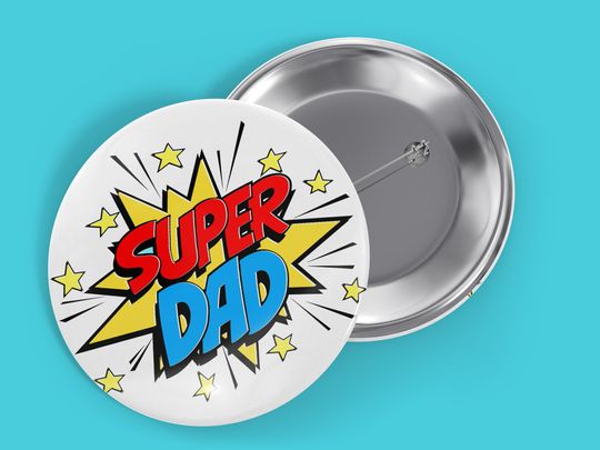 Discover Super Dad  Pin Button