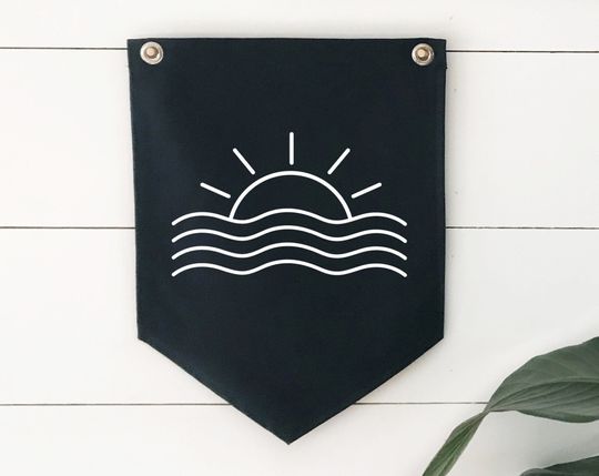 Discover Beach Wall Decor Pennant - Ocean Surf Art Banner