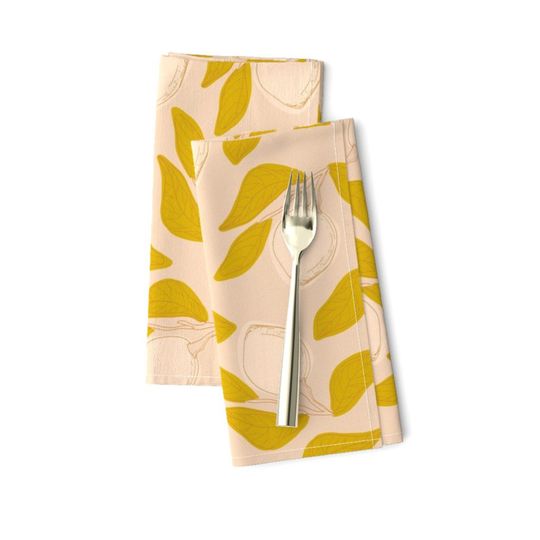 Discover Lemon Floral Dinner Napkins
