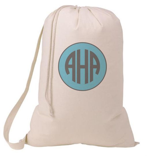 Discover Grad Gift Circle Monogram Laundry Bag
