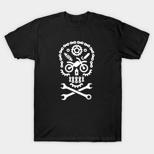 Discover Halloween motocross skull motorcycle off-road Dia de los Muertos Sugar Skull - Motocross - T-Shirt