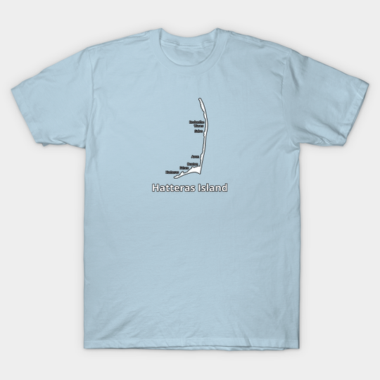 Discover Hatteras Island Map Outline - Hatteras Island - T-Shirt