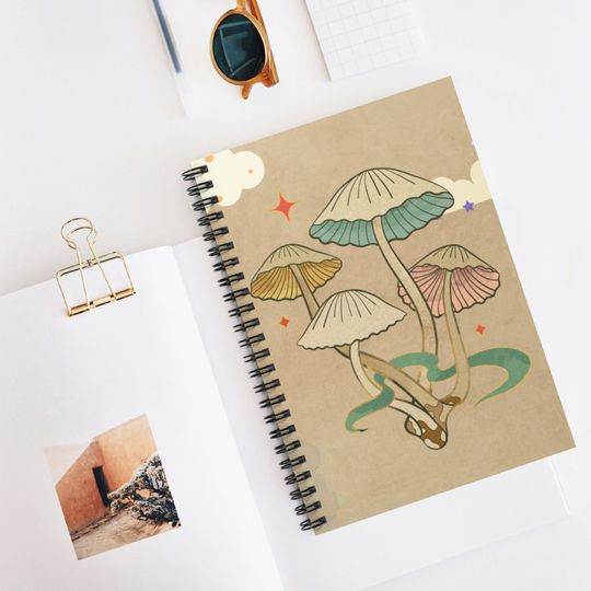 Discover Cute print spiral Journal Mushrooms Spiral Notebook - Ruled Line