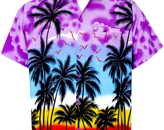 Discover Casual Button down Short Sleeve Pocket Hawaiian Shirt