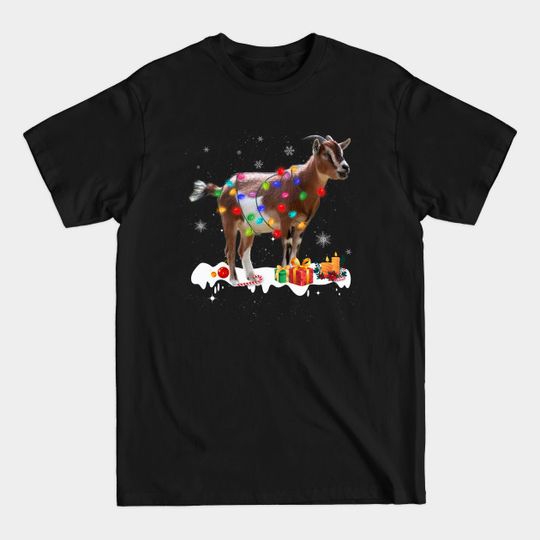 Discover Christmas Goat Lights Lover Funny Animal Pajamas Farmer Xmas - Christmas Goat Lights Lover - T-Shirt