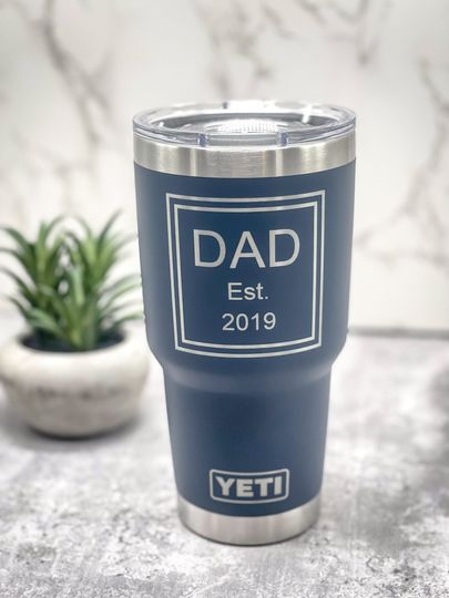 Discover Dad Established Tumbler, Engraved Tumbler 30 oz Tumbler