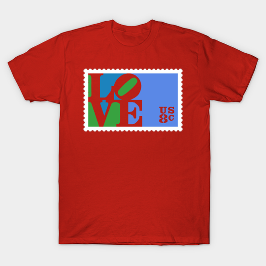 Discover Love Stamp Stencil (Robert Indiana) - Love - T-Shirt