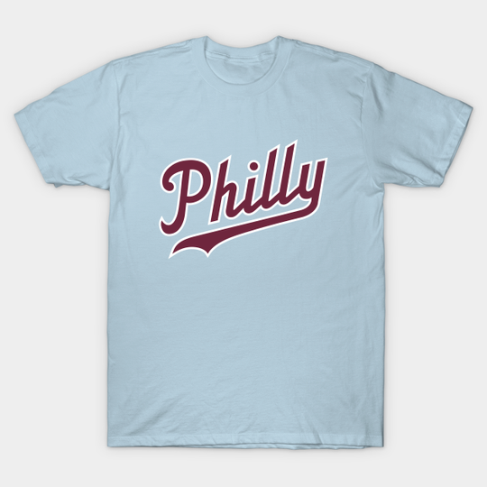 Discover Philly Script - Powder Blue - Philadelphia - T-Shirt
