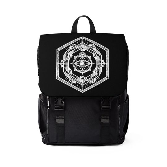Discover Mystic Oracle Hexagon Goth Occult Dark Art Metal Gothic Pagan Unisex Casual Shoulder Backpack