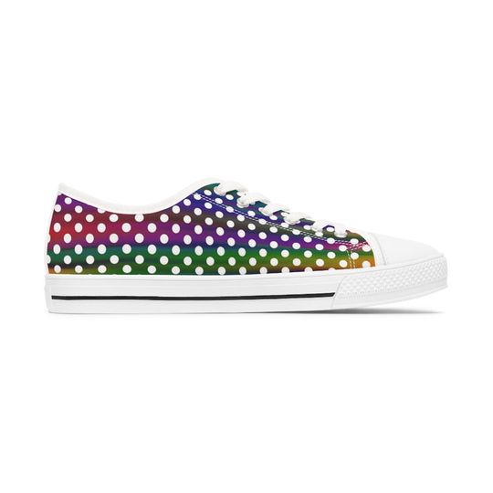 Discover Rainbow Polka Dot Women's Low Top Sneakers