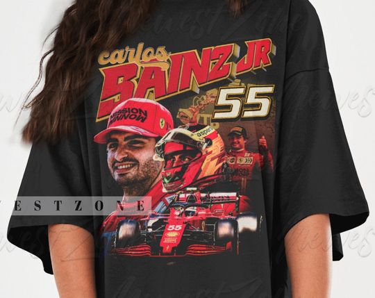 Discover Carlos Sainz Shirt Driver Racing Championship Formula Racing Tshirt Spanish Vintage Design Graphic T-Shirt