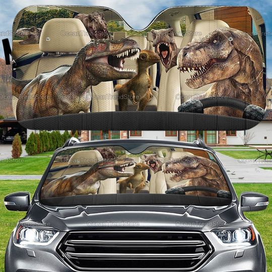 Discover Tyrannosaurus Car Sun Shade, Funny Dinosaur Sun Shade