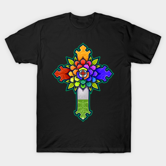 Discover Rose And Cross - Rose And Cross - T-Shirt