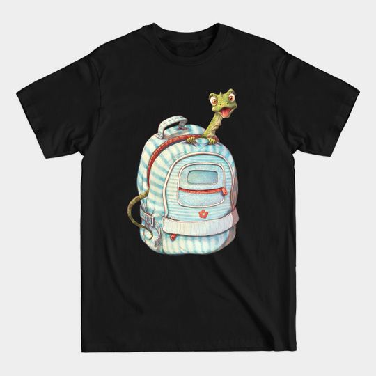 Discover Lizard in Backpack - Lizard - T-Shirt