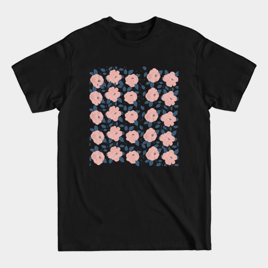Discover Pretty pink rose pattern Blck - Pattern Mask - T-Shirt