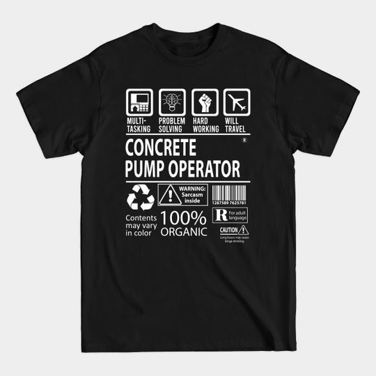 Discover Concrete Pump Operator T Shirt - MultiTasking Certified Job Gift Item Tee - Concrete Pump Operator - T-Shirt