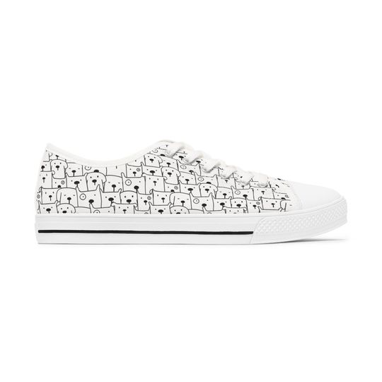 Discover WOMEN'S Dog Puppy Collage Pattern Low Top Sneakers