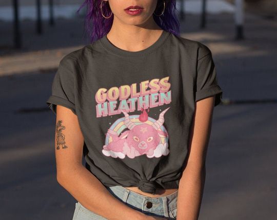 Discover Godless Baphomet Shirt, Satanic Shirt, Baphomet Shirt, Atheism Shirt