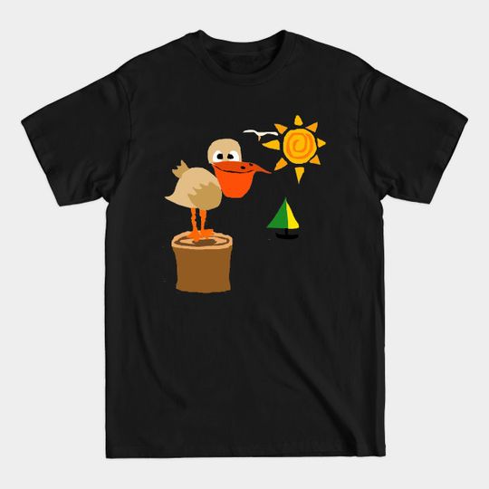 Discover Funny Funky Pelican at the Beach Art - Pelican - T-Shirt